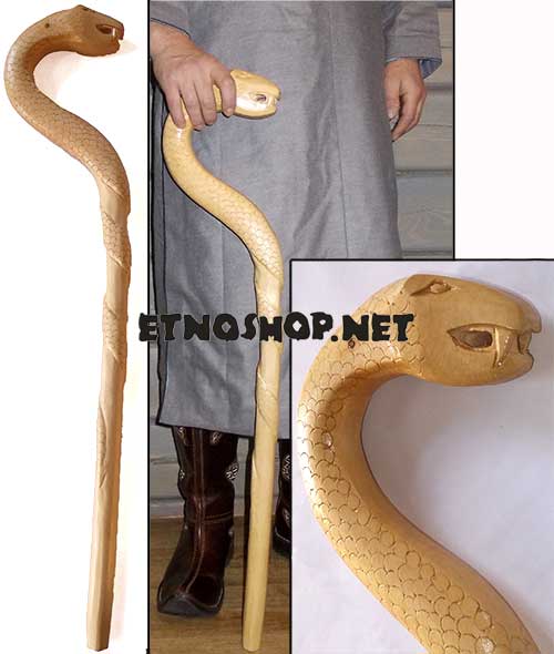  . Ritual shaman's stick. Cane in the shape of snake / Mogoy-hor'bo.   -,     .